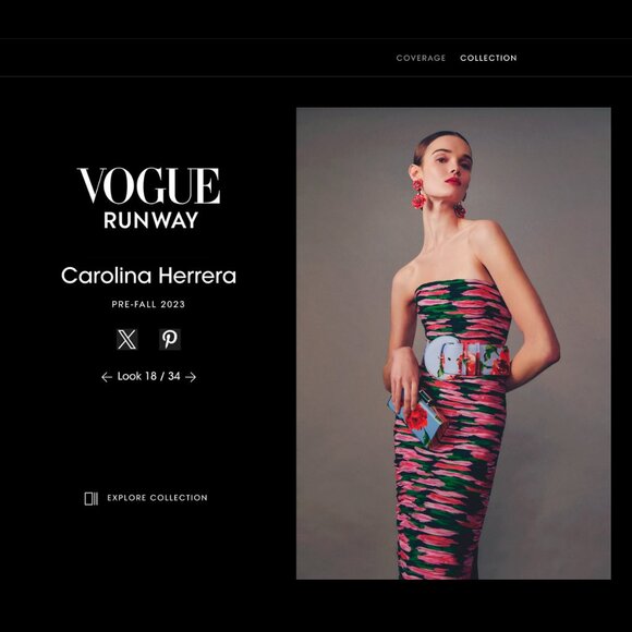 $3990 Carolina Herrera Gathered Floral Silk Strapless Runway Midi Dress - Picture 2 of 12